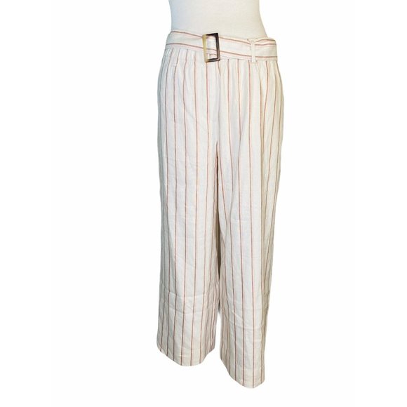 NWT J. jill Linen Stretch Wide Leg Pants Culottes in Barleymult Color Linen Sz M - Picture 13 of 15